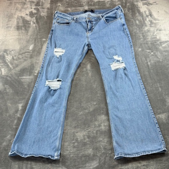 Hollister Denim - Hollister Soft Stretch Low-Rise Boot Jeans 17R W33 Distressed Mid Rise